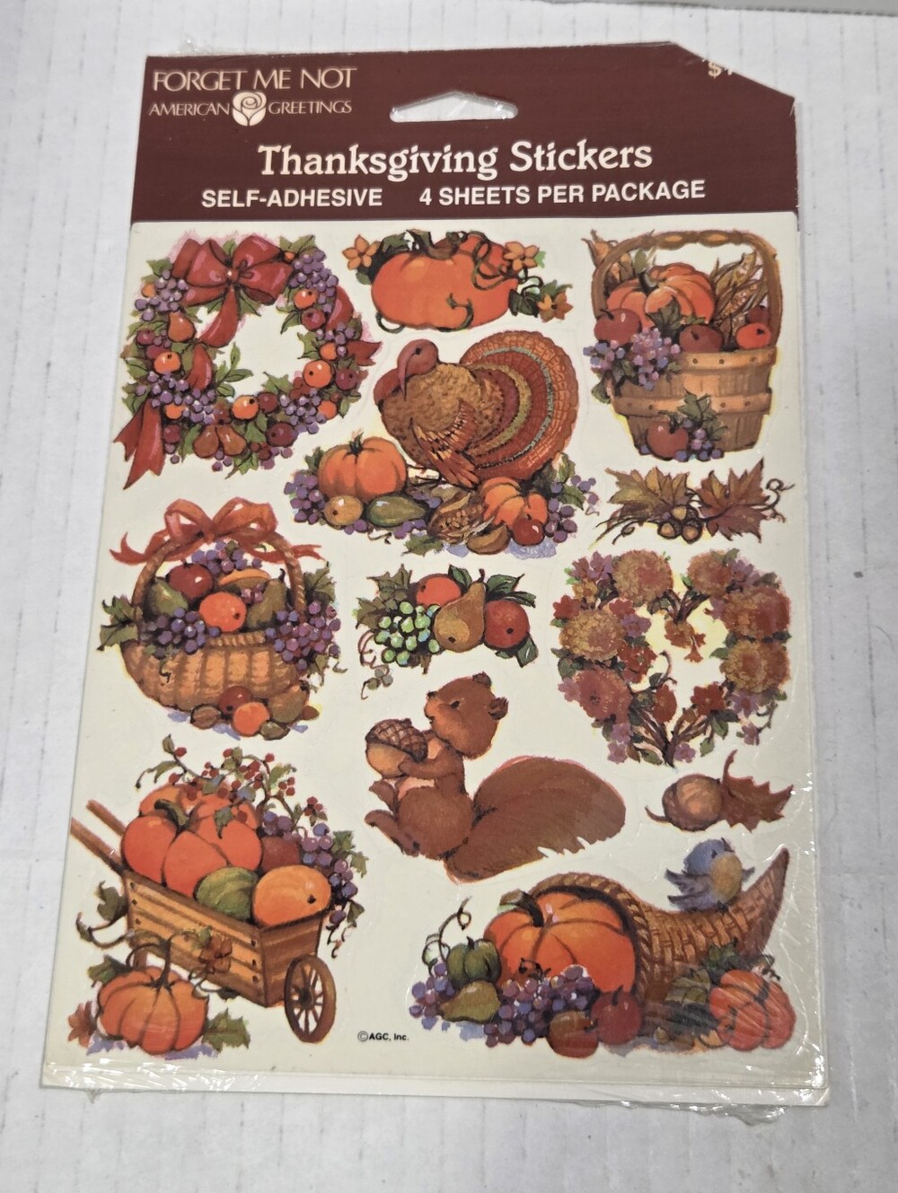 American Greetings Vintage Thanksgiving Stickers 1 Pack